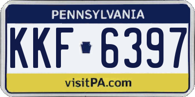 PA license plate KKF6397