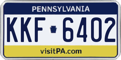 PA license plate KKF6402