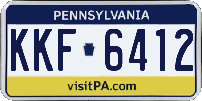 PA license plate KKF6412