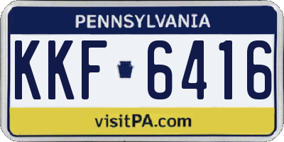 PA license plate KKF6416