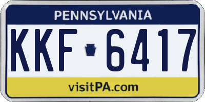 PA license plate KKF6417