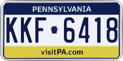 PA license plate KKF6418
