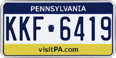PA license plate KKF6419