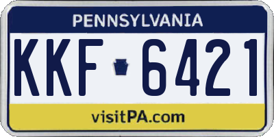 PA license plate KKF6421