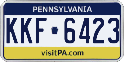 PA license plate KKF6423