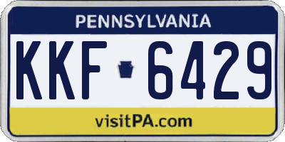 PA license plate KKF6429