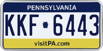 PA license plate KKF6443