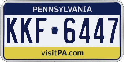 PA license plate KKF6447