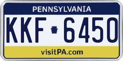 PA license plate KKF6450