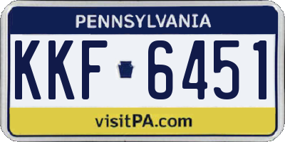 PA license plate KKF6451