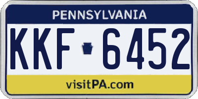 PA license plate KKF6452
