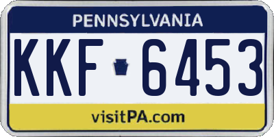 PA license plate KKF6453