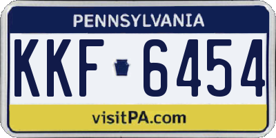 PA license plate KKF6454