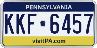 PA license plate KKF6457