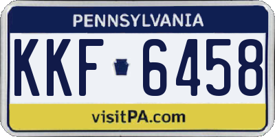 PA license plate KKF6458