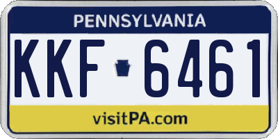 PA license plate KKF6461