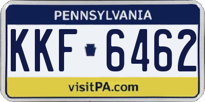 PA license plate KKF6462