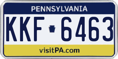 PA license plate KKF6463