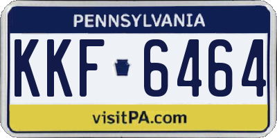 PA license plate KKF6464