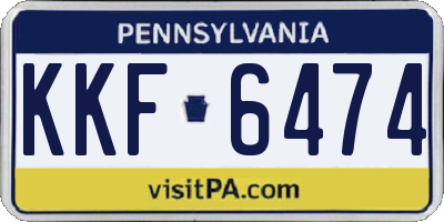 PA license plate KKF6474