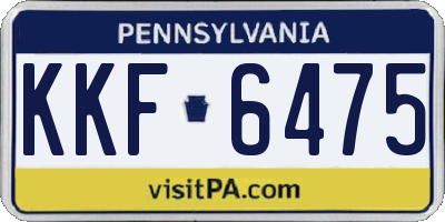 PA license plate KKF6475