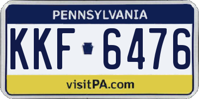 PA license plate KKF6476