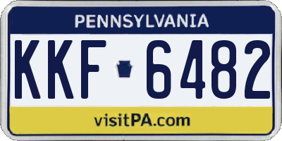 PA license plate KKF6482