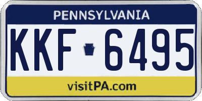 PA license plate KKF6495
