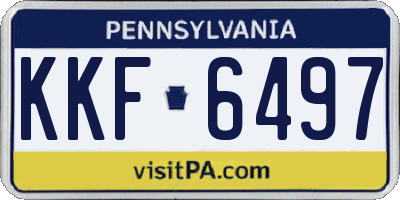 PA license plate KKF6497
