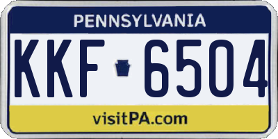 PA license plate KKF6504