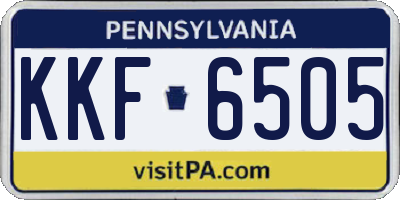 PA license plate KKF6505