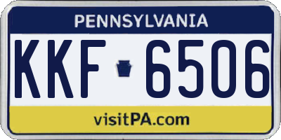 PA license plate KKF6506