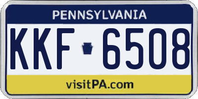 PA license plate KKF6508