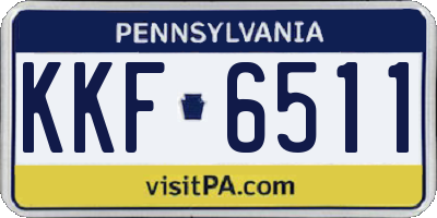 PA license plate KKF6511
