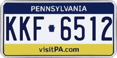 PA license plate KKF6512