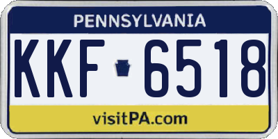 PA license plate KKF6518