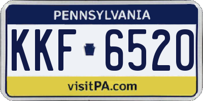 PA license plate KKF6520