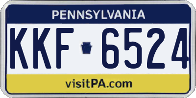 PA license plate KKF6524