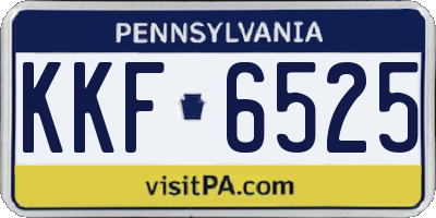 PA license plate KKF6525