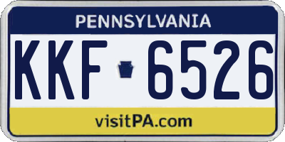 PA license plate KKF6526