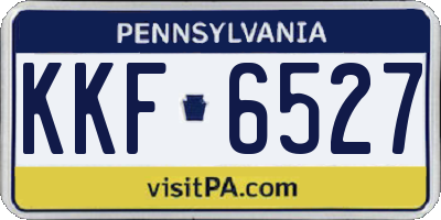 PA license plate KKF6527