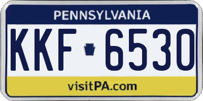 PA license plate KKF6530