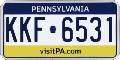 PA license plate KKF6531