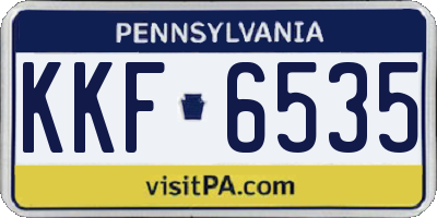 PA license plate KKF6535