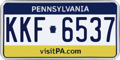 PA license plate KKF6537