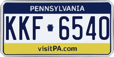 PA license plate KKF6540