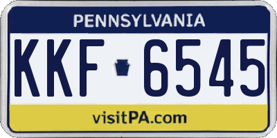 PA license plate KKF6545