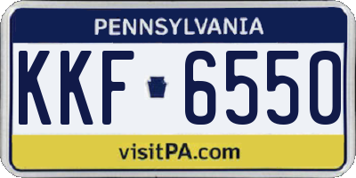 PA license plate KKF6550