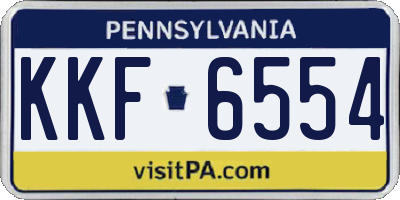 PA license plate KKF6554