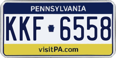 PA license plate KKF6558